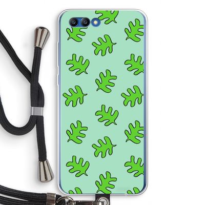 Groene blaadjes: Honor 10 Transparant Hoesje met koord