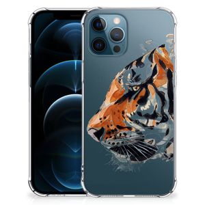 Back Cover iPhone 12 | 12 Pro Watercolor Tiger