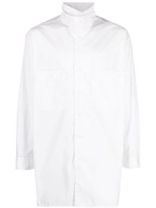 Yohji Yamamoto chemise en coton à col replié - Blanc