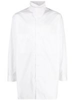 Yohji Yamamoto chemise en coton à col replié - Blanc - thumbnail