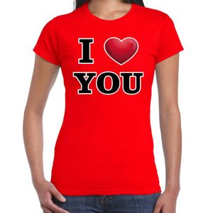 I love you valentijn t-shirt rood voor dames