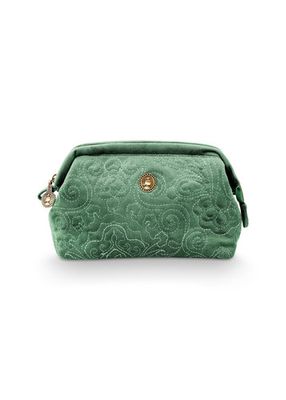 Pip Studio Pip Studio Cooper Cosmetic Purse Small Velvet Quiltey Days Green 19x12x8.5 cm
