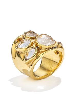 Goossens grande bague Cachemire sertie de cristal - Or