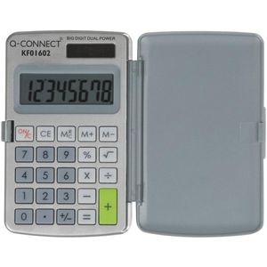 Q-CONNECT KF01602 calculator Pocket Basisrekenmachine Grijs, Wit