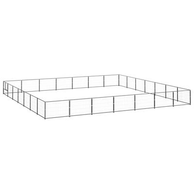 Hondenkennel 49 m² staal zwart