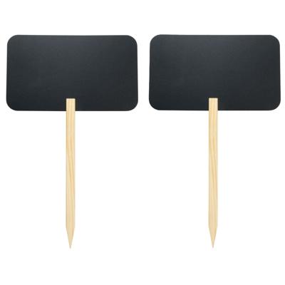 Krijtbordje rechthoekig op- 2x - stok - H73 x D45 cm - met stift