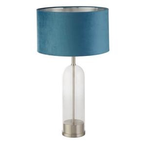 Searchlight Unieke tafellamp Oxford met blauwe kap EU81713TE