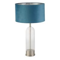 Searchlight Unieke tafellamp Oxford met blauwe kap EU81713TE - thumbnail