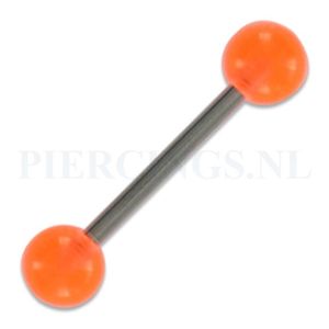 Tongpiercing acryl transparant oranje