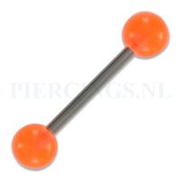 Tongpiercing acryl transparant oranje