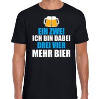 Apres ski t-shirt Ein Zwei Drei Bier zwart heren - Wintersport shirt - Foute apres ski outfit