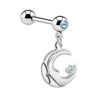 Jeweled Barbell with Charm Chirurgisch staal 316L / Belegde messing Barbells