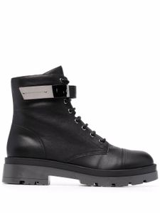 Giuseppe Zanotti bottes à logo gravé - Noir