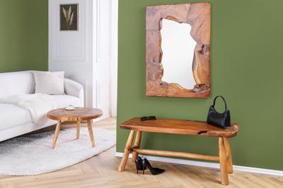 Bank ROOT 100cm teakhout naturel bruin met houten stang - 44709