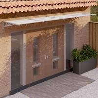 VidaXL Deurluifel 396x90 cm polycarbonaat grijs en transparant