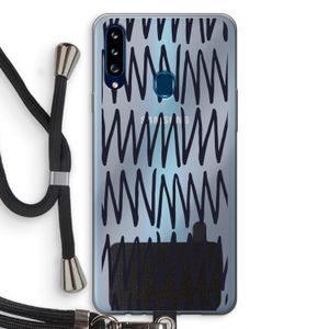 Marrakech Zigzag: Samsung Galaxy A20s Transparant Hoesje met koord
