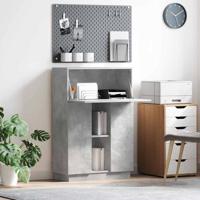 Bureau met plank Grijs 71,5 x 31,5 x 106,5 cm Bewerkt hout