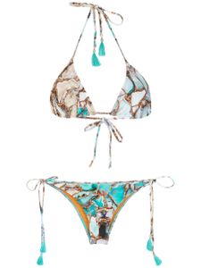 Lygia & Nanny bikini Maya à imprimé marbré - Bleu