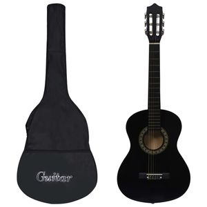 VidaXL Gitaar klassiek beginner kinderen met tas 1/2 34" zwart