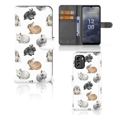 Telefoonhoesje | Met pasjeshouder | voor Nokia G60 Konijntjes Telefoonhoesje | Met pasjeshouder | voor Nokia G60 Konijntjes