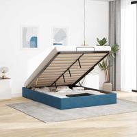 Ottoman bedframe zonder matras 140x190 cm fluweel donkerblauw