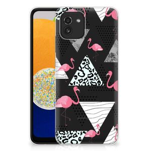 Samsung Galaxy A03 TPU Hoesje Flamingo Triangle