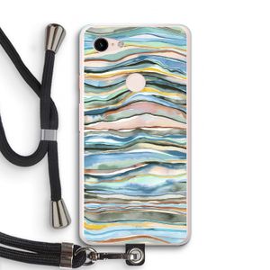 Watercolor Agate: Pixel 3 XL Transparant Hoesje met koord