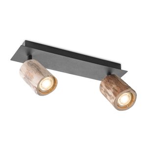 Home sweet home LED opbouwspot Wood 2L - zwart