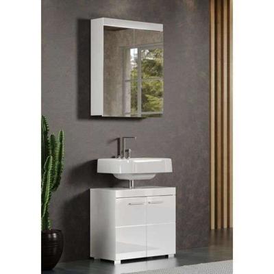 AMANDA badkamermeubel - 2 spiegeldeuren - L60 x D17 x H77 cm - Wit - TRENDTEAM
