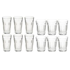 Set 12x stuks Lorenz-serie water/drink glazen 250 en 350 ml van glas