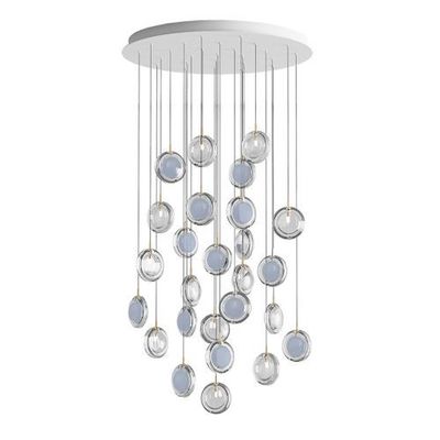 Bomma Lens 26 pcs Round Hanglamp - 13x Blauw 13x Helder glas Bomma Lens 26 pcs Round Hanglamp - 13x Blauw 13x Helder glas