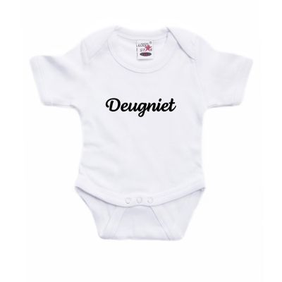 Deugniet cadeau baby rompertje wit jongen/meisje