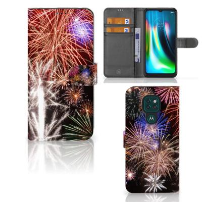 Motorola Moto G9 Play | E7 Plus | Wallet Case | met Pasjes | Vuurwerk