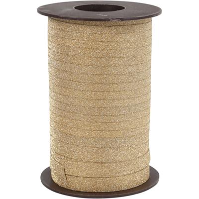 Creativ Company Cadeaulint, b: 10 mm, glitter, goud, 100 m/ 1 rol