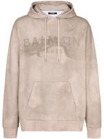 Balmain hoodie en coton biologique à logo imprimé - Tons neutres - thumbnail