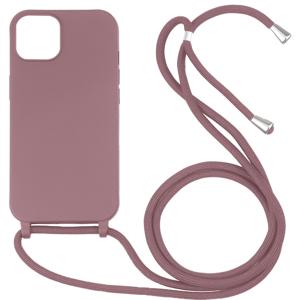 iPhone 13 Pro Max hoesje - Backcover - Koord - Softcase - Flexibel - TPU - Oudroze