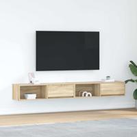 Tv-meubelen 2 st 100x31x25,5cm bewerkt hout sonoma eikenkleurig Tv-meubelen 2 st 100x31x25,5cm bewerkt hout sonoma eikenkleurig