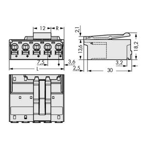 WAGO 2092-3524/002-000 Male behuizing (board) 2092 Totaal aantal polen: 4 Rastermaat: 7.50 mm Inhoud: 50 stuk(s)