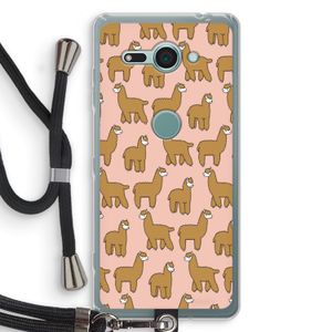 Alpacas: Sony Xperia XZ2 Compact Transparant Hoesje met koord