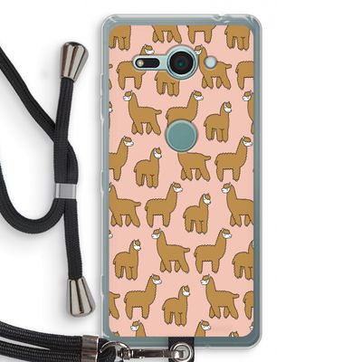 Alpacas: Sony Xperia XZ2 Compact Transparant Hoesje met koord