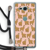 Alpacas: Sony Xperia XZ2 Compact Transparant Hoesje met koord