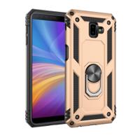 Armor schokbestendig TPU + PC beschermende case voor Galaxy J6 Plus met 360 graden rotatie houder (goud)