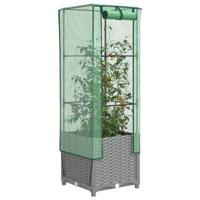 VidaXL Plantenbak verhoogd met kashoes 40x40x139 cm rattanlook