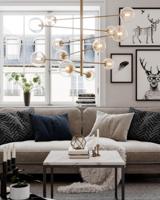 Hanglamp gouden bollen groot glas met G9 fittingen By Rydens Avenue