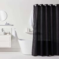 Tenda da doccia a nido d'ape - Nero - Poliestere - 180 x 200 cm - 12 ganci - UTILITY - TODAY