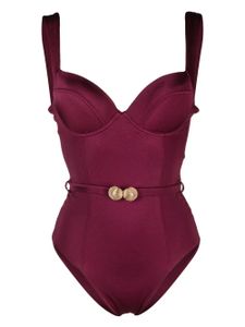 Noire Swimwear maillot de bain à taille ceinturée - Rose