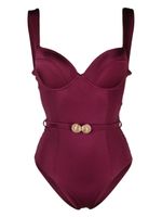 Noire Swimwear maillot de bain à taille ceinturée - Rose