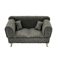 Doos-Juwelenkistje Versa Grijs Polyester Metaal Spiegel Hout MDF 9,5 X 12,5 X 23,5 CM Sofa