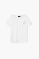 Effen T-shirt met boodschap - WHITE - XS
