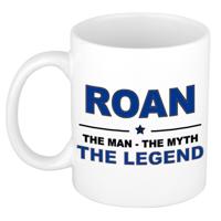Roan cadeau mok - man myth legend - naam koffiemok / beker - wit en blauw - 300 ml